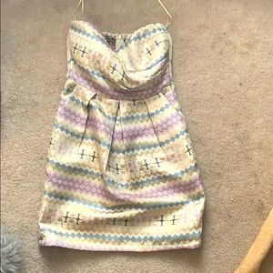 strapless gold dress